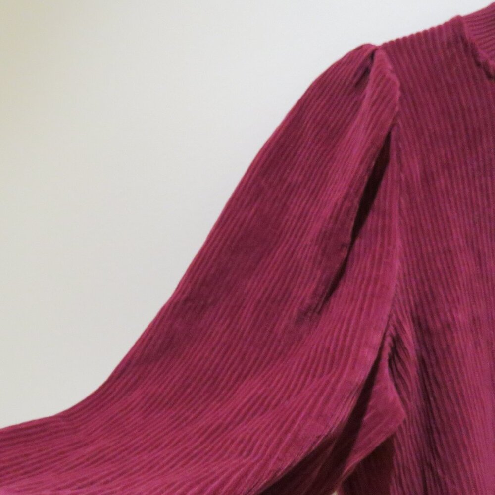 SEZANE Josie Sweatshirt Top Plum Corduroy Size Small Boho Romantic Cottage Trad - Picture 7 of 15